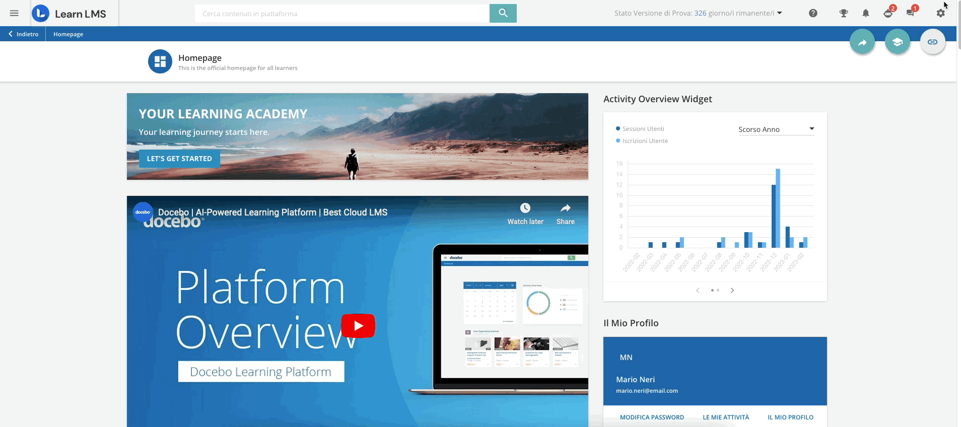 Recuperare il Link xAPI di Learning Impact in Docebo Learn