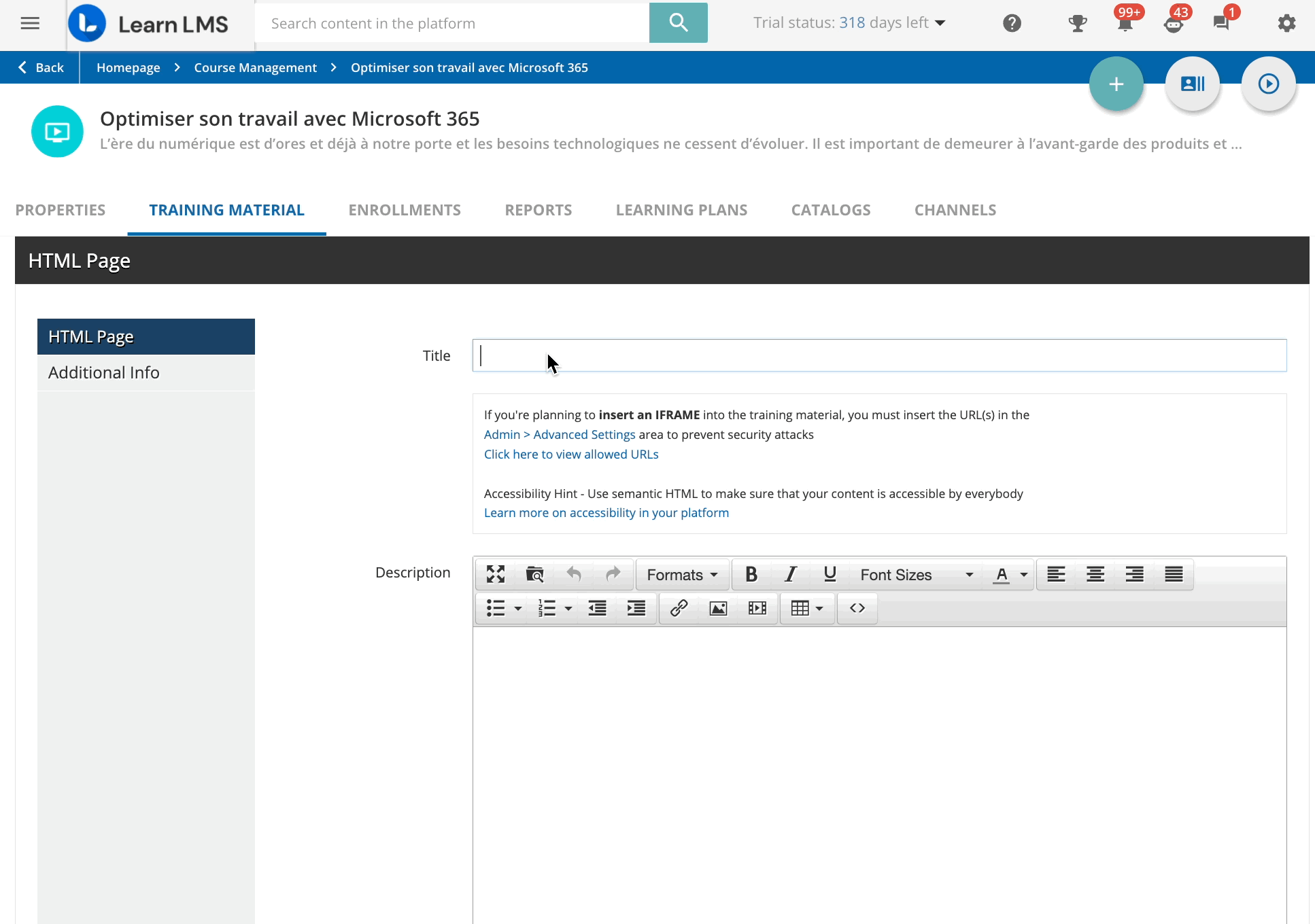 Uploading an HTML page