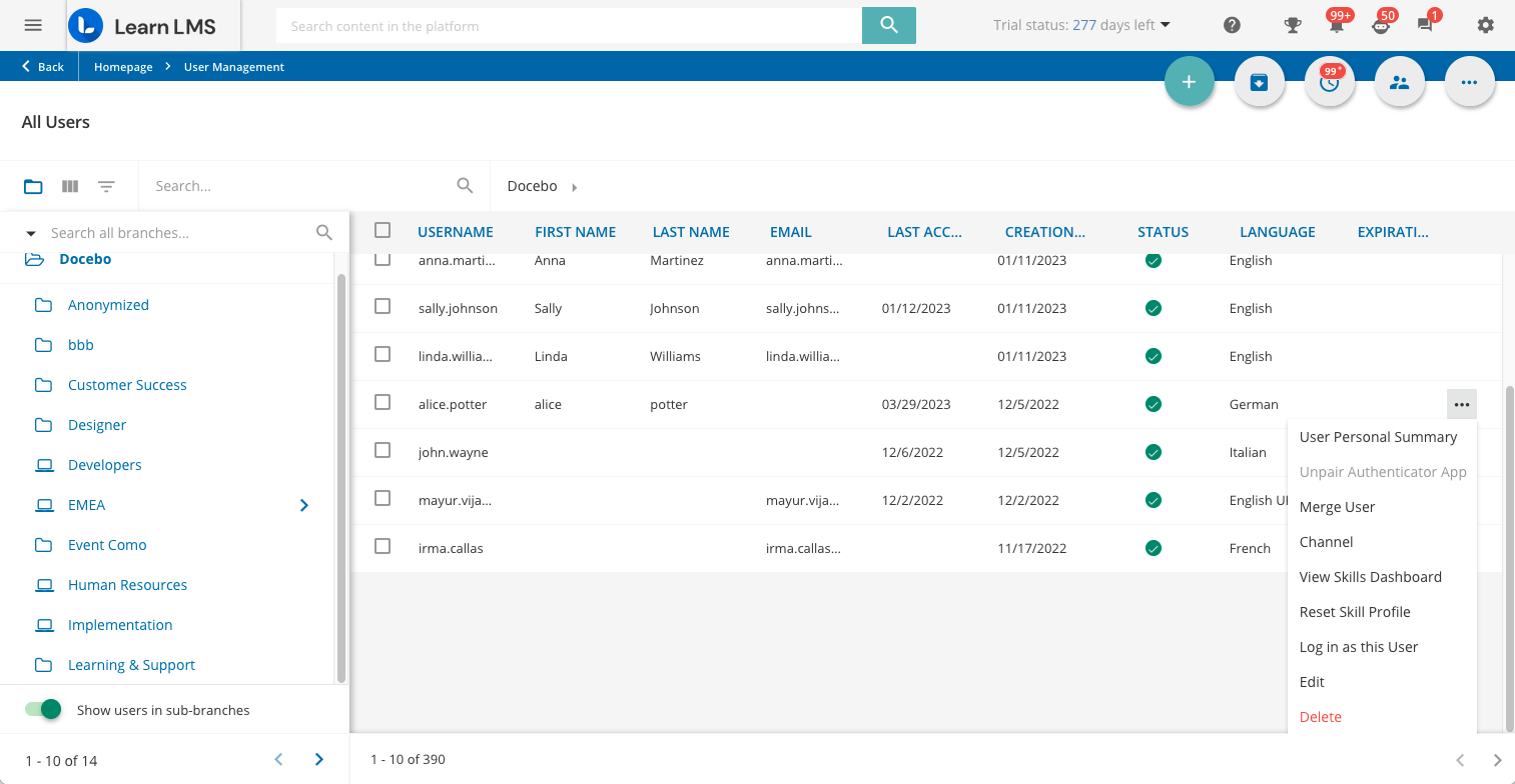 Managing Users