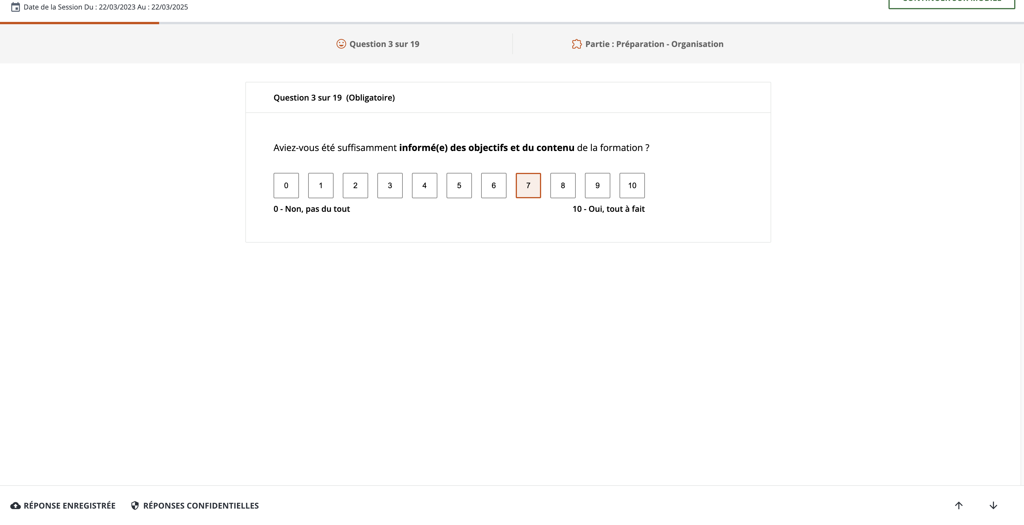 Statut des reponses