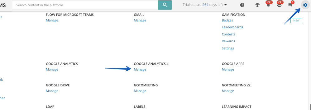 Accessing the Google Analytics 4 Management Page