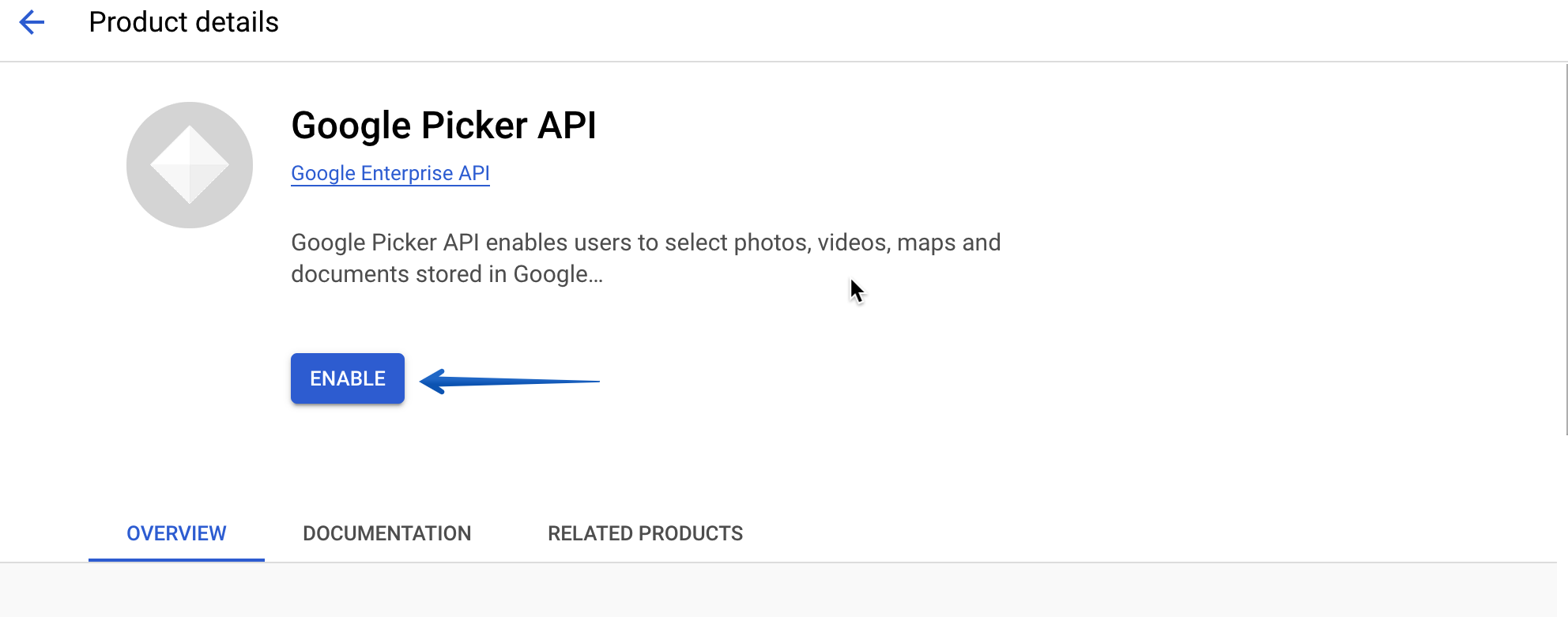 Enabling the Google Picker API