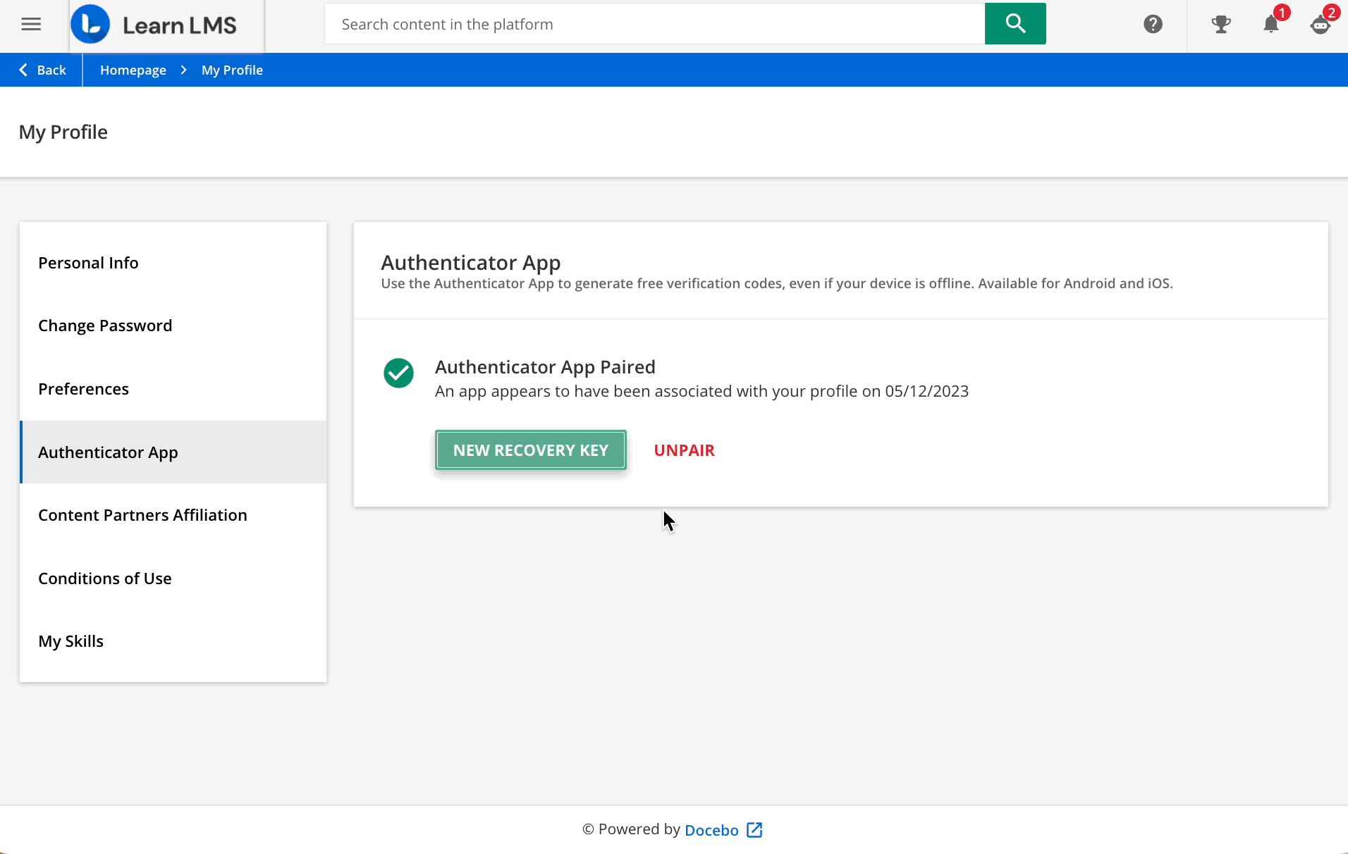 Unpairing the Authenticator app