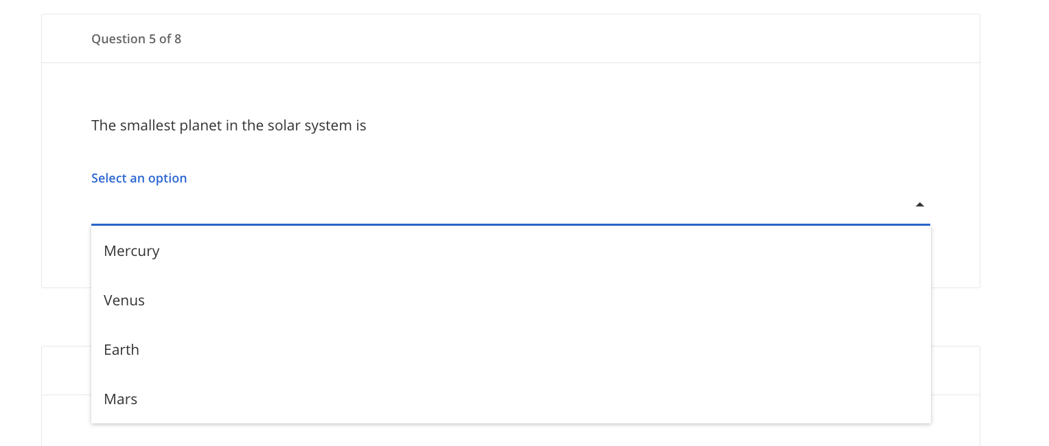 Inline choice question