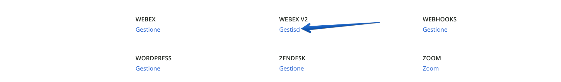 Gestione Webex