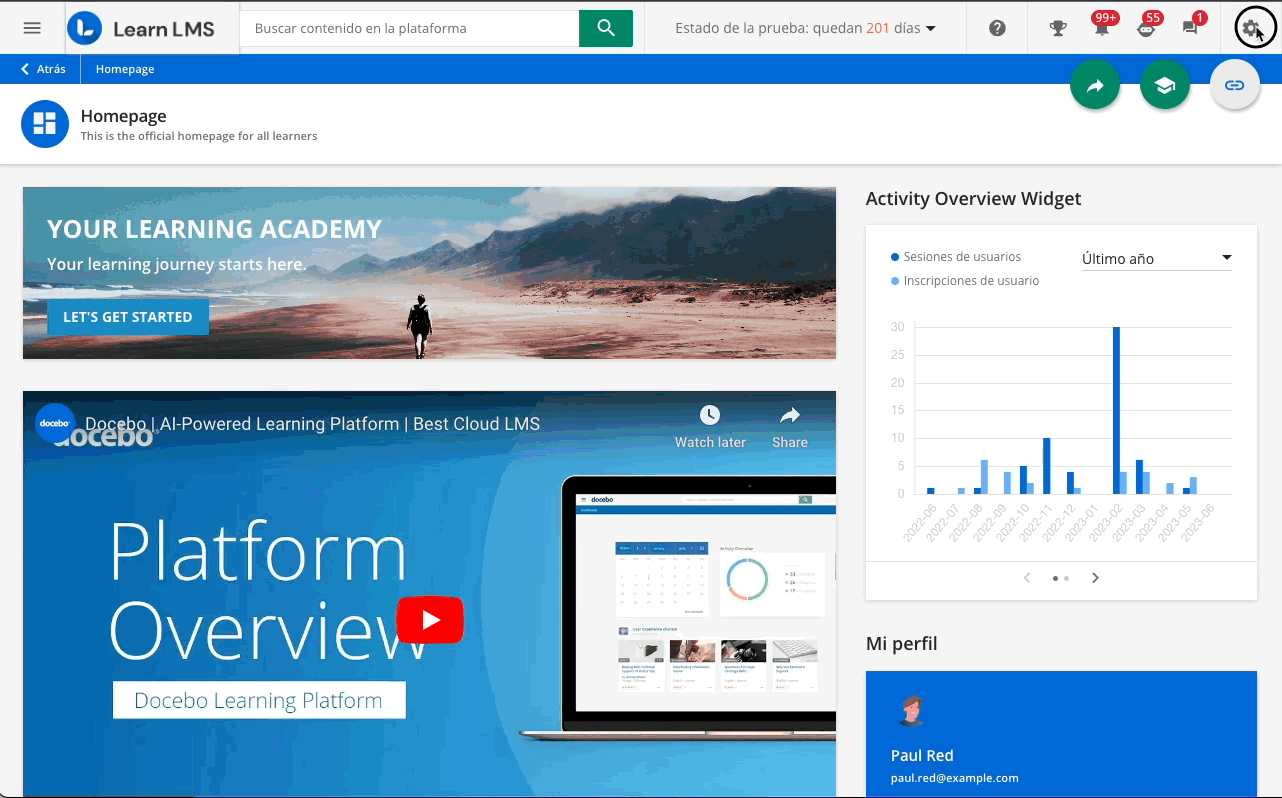 pagina gestion de habilidades