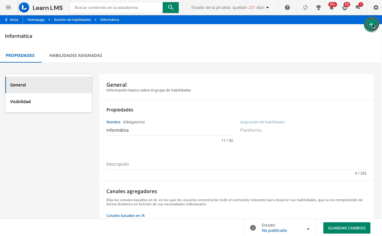 adicion y creacion de habilidades