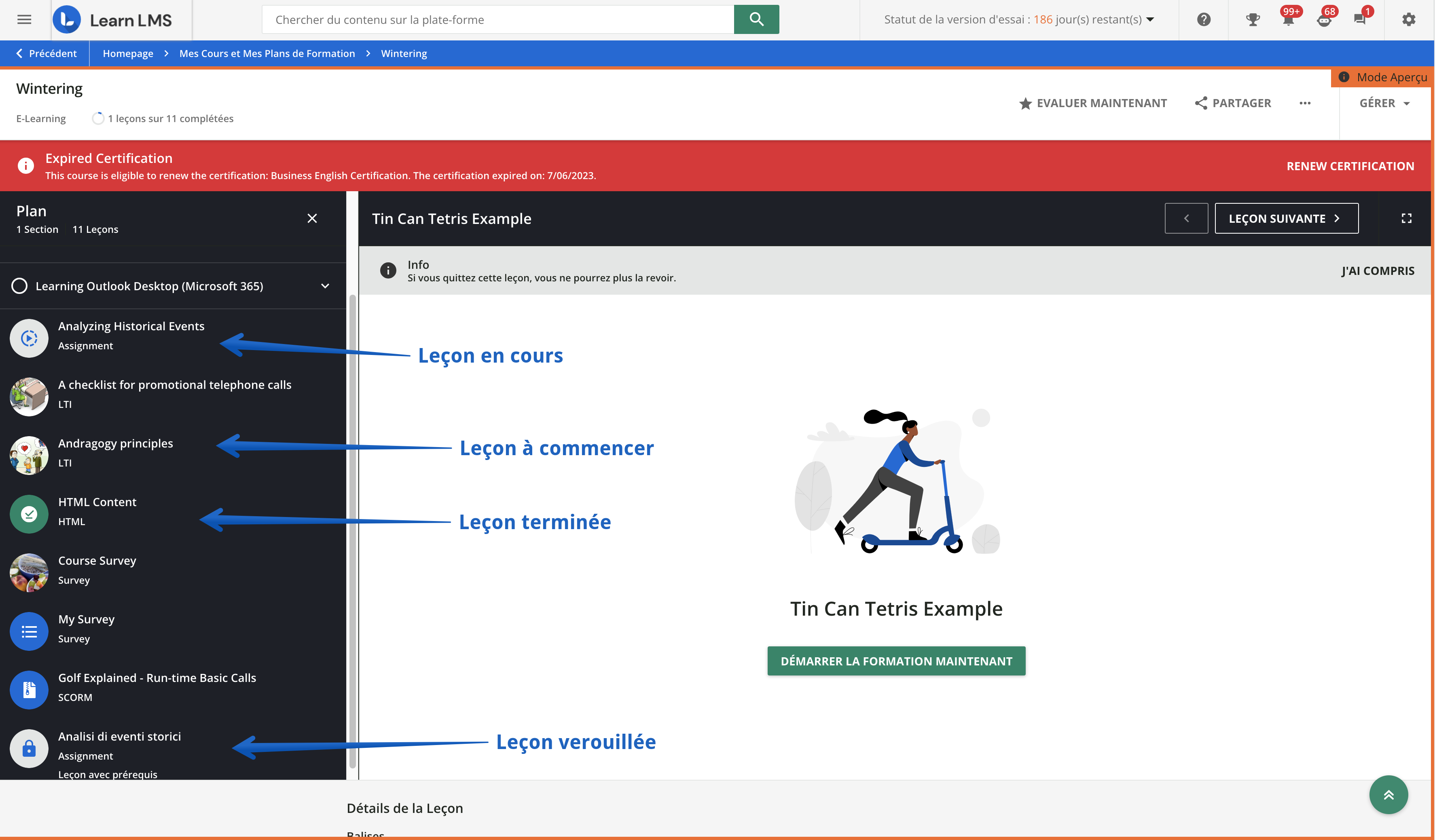 Parcourir les Leçons