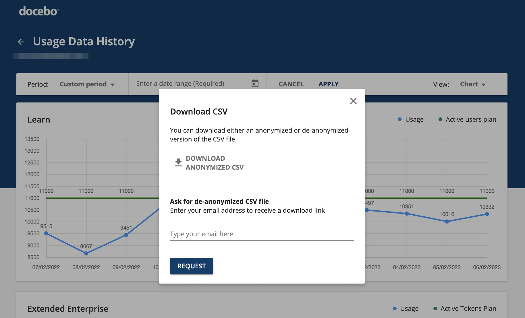 Download data in CSV format
