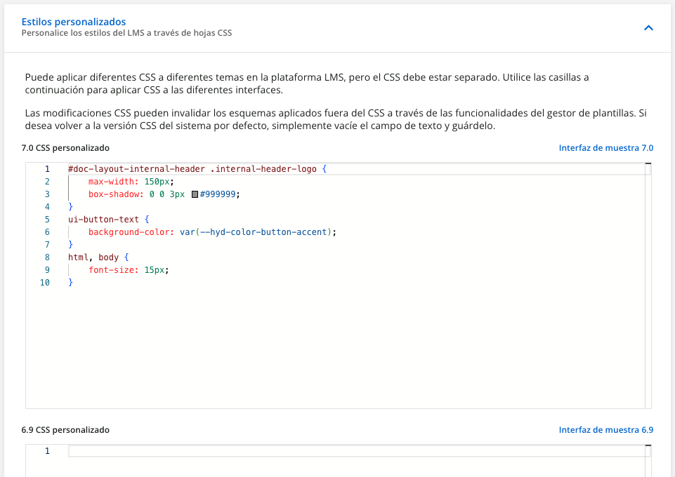estilos personalizados