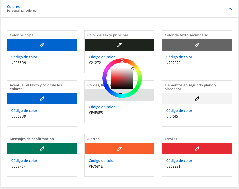 personalizar colores