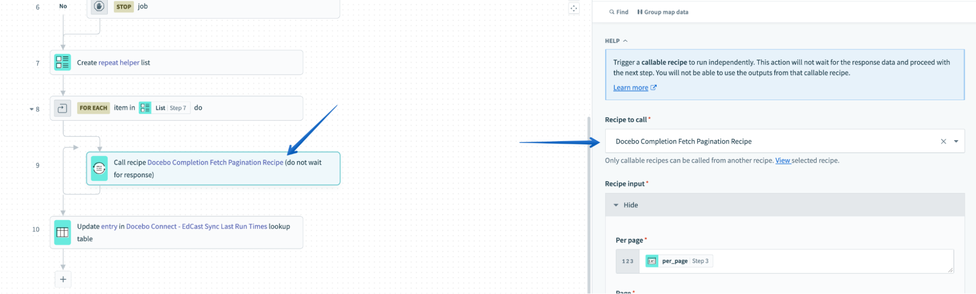 Editing a recipe