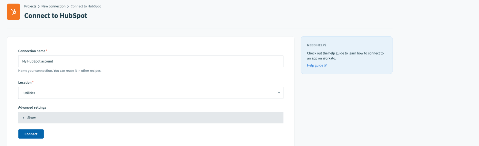 Configuring the HubSpot connector