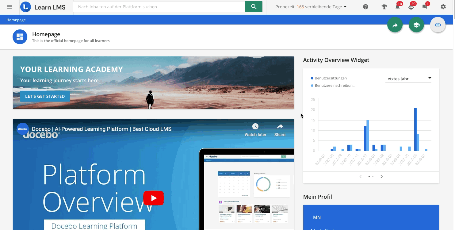 Zugreifen auf die zentrale Ablage