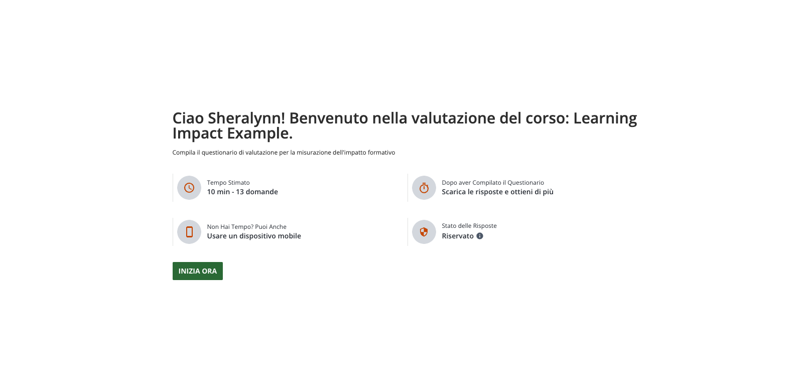 Rispondere al Questionario