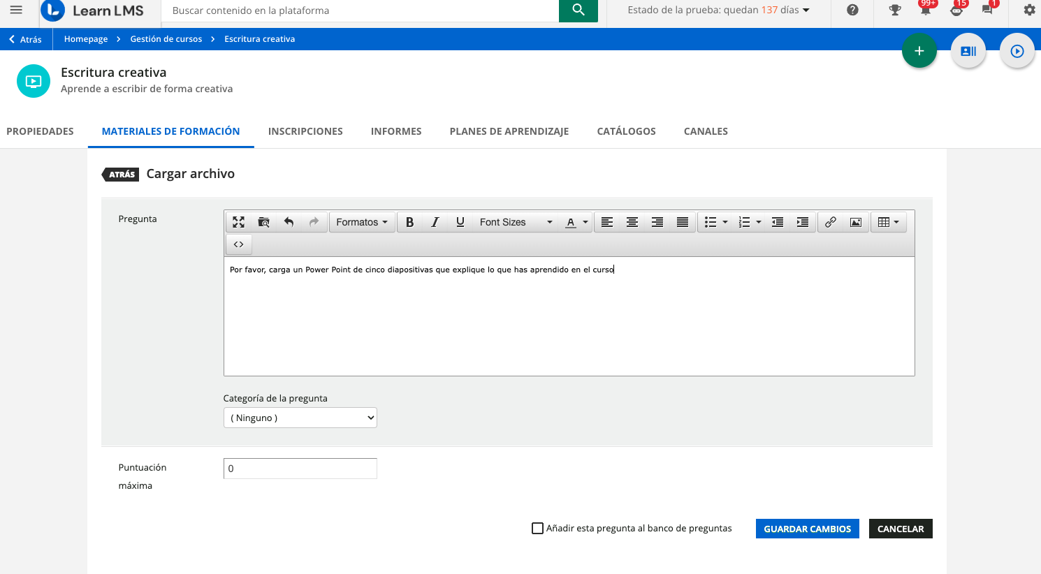 tipo de pregunta de cargar archivo