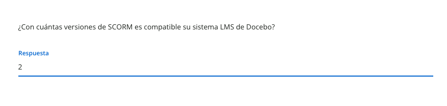 pregunta de entrada de texto vista de alumno