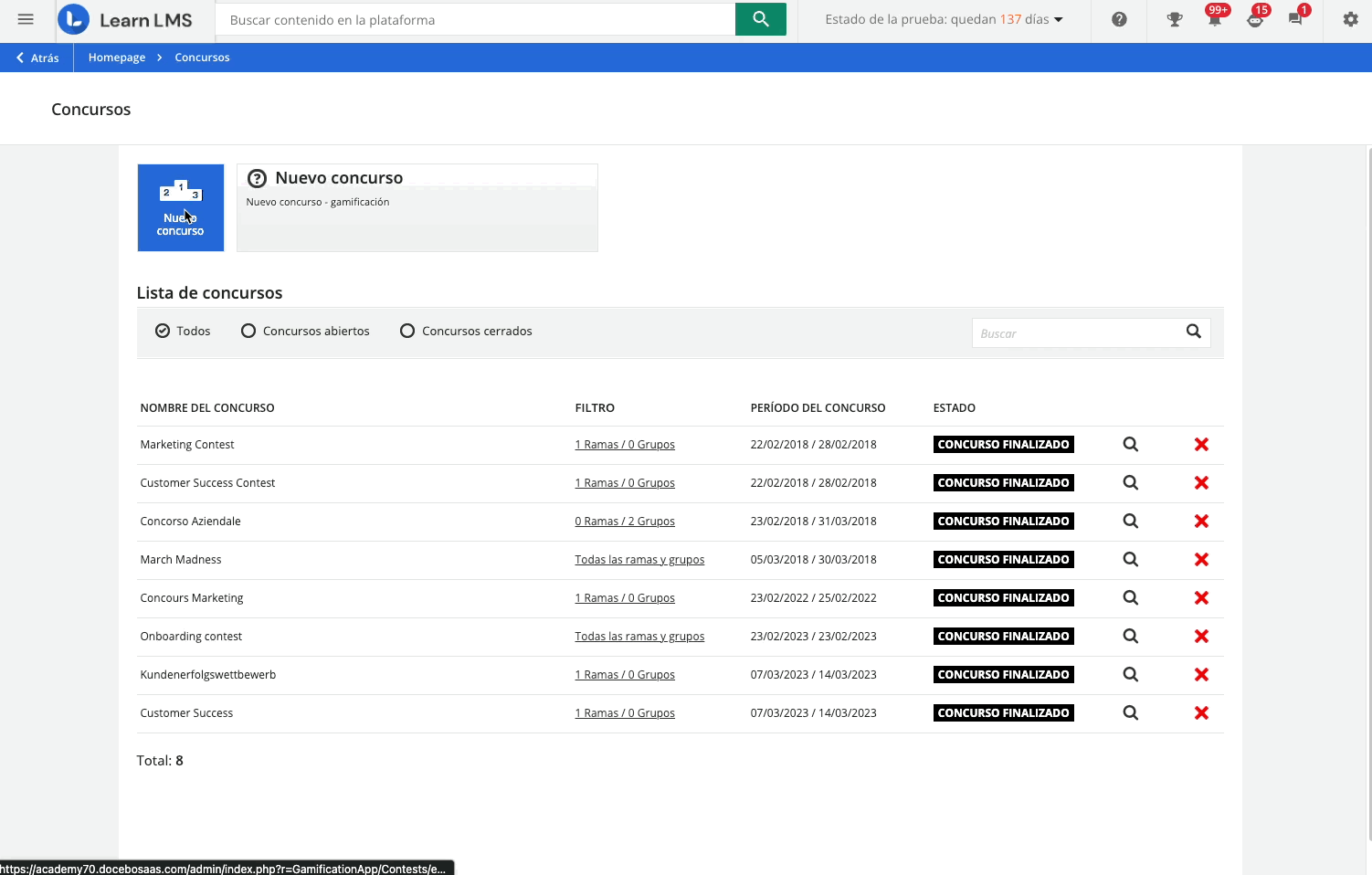 crear un nuevo concurso