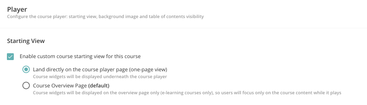 Player - Initial View