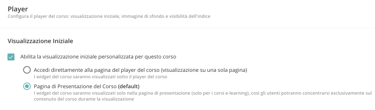 Player - Visualizzazione Iniziale
