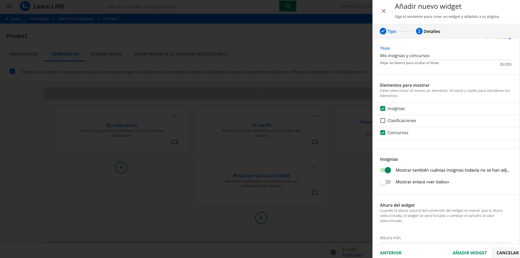 Widget Gamificación