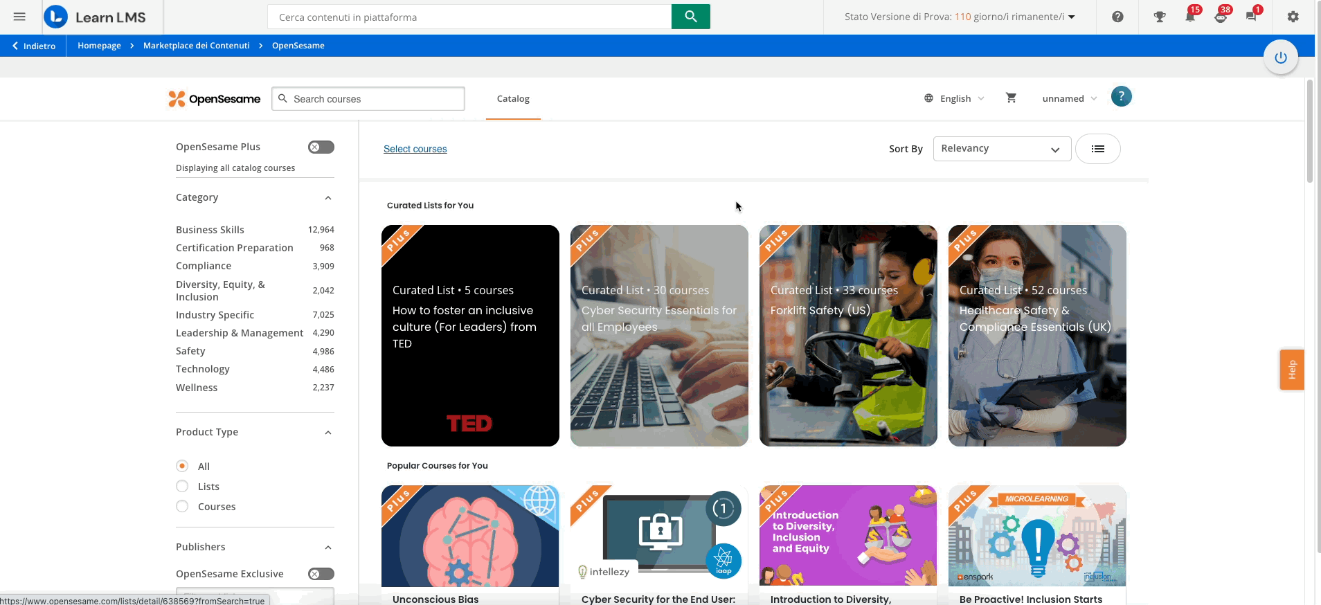 Importare Contenuti da OpenSesame