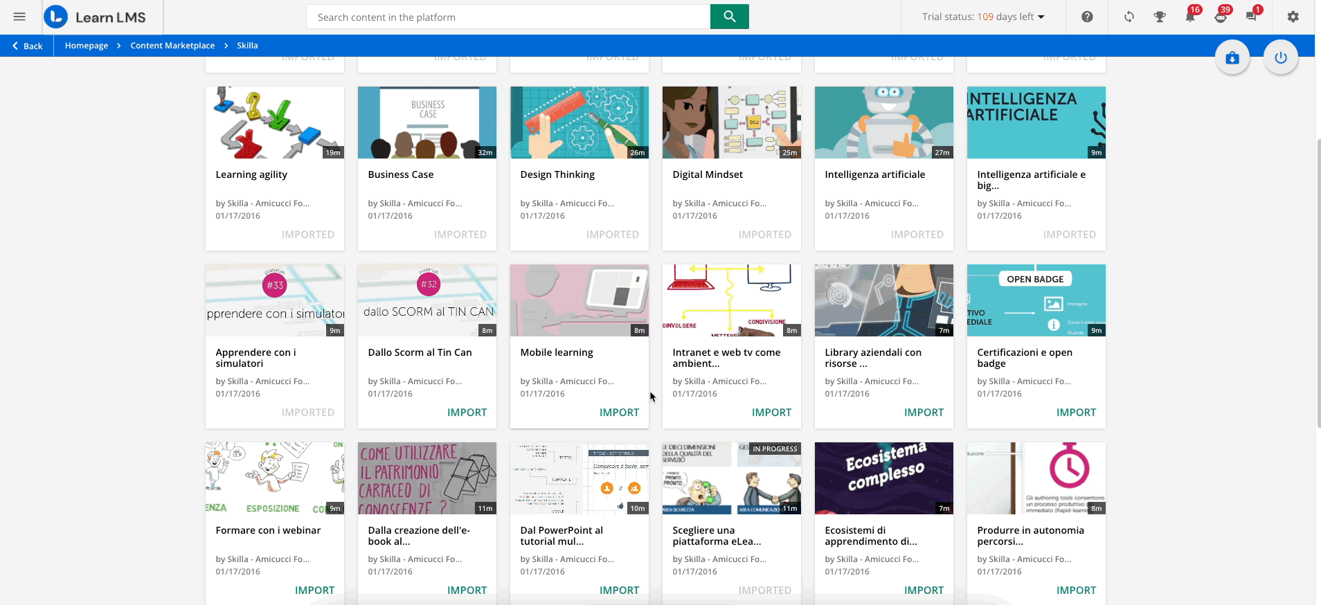 Importing Content into the Platform as a Course