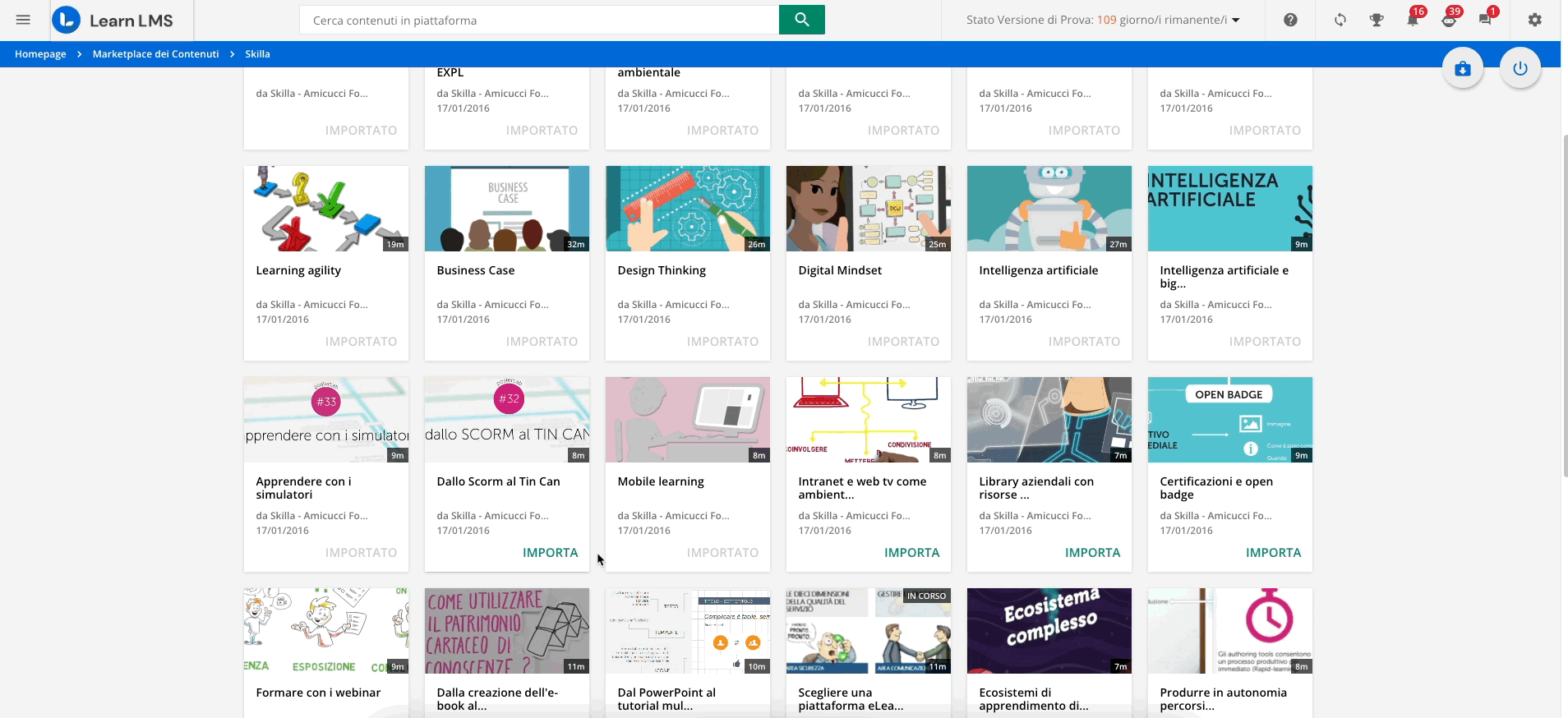 Importare Contenuti in Piattaforma come Materiali Didattici