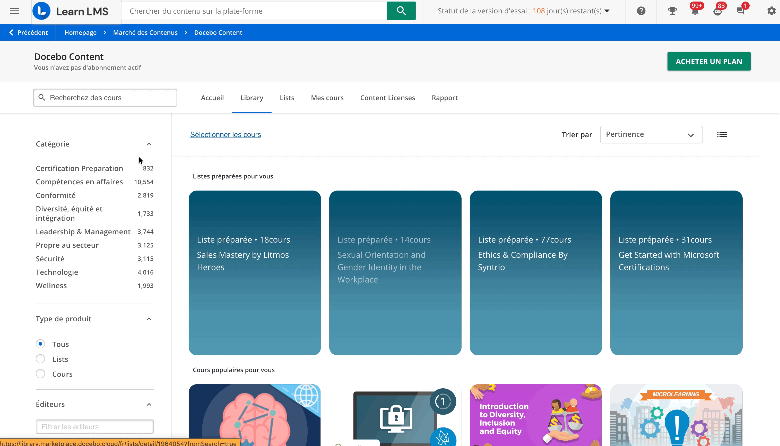 Explorer la bibliothèque Docebo Content.gif