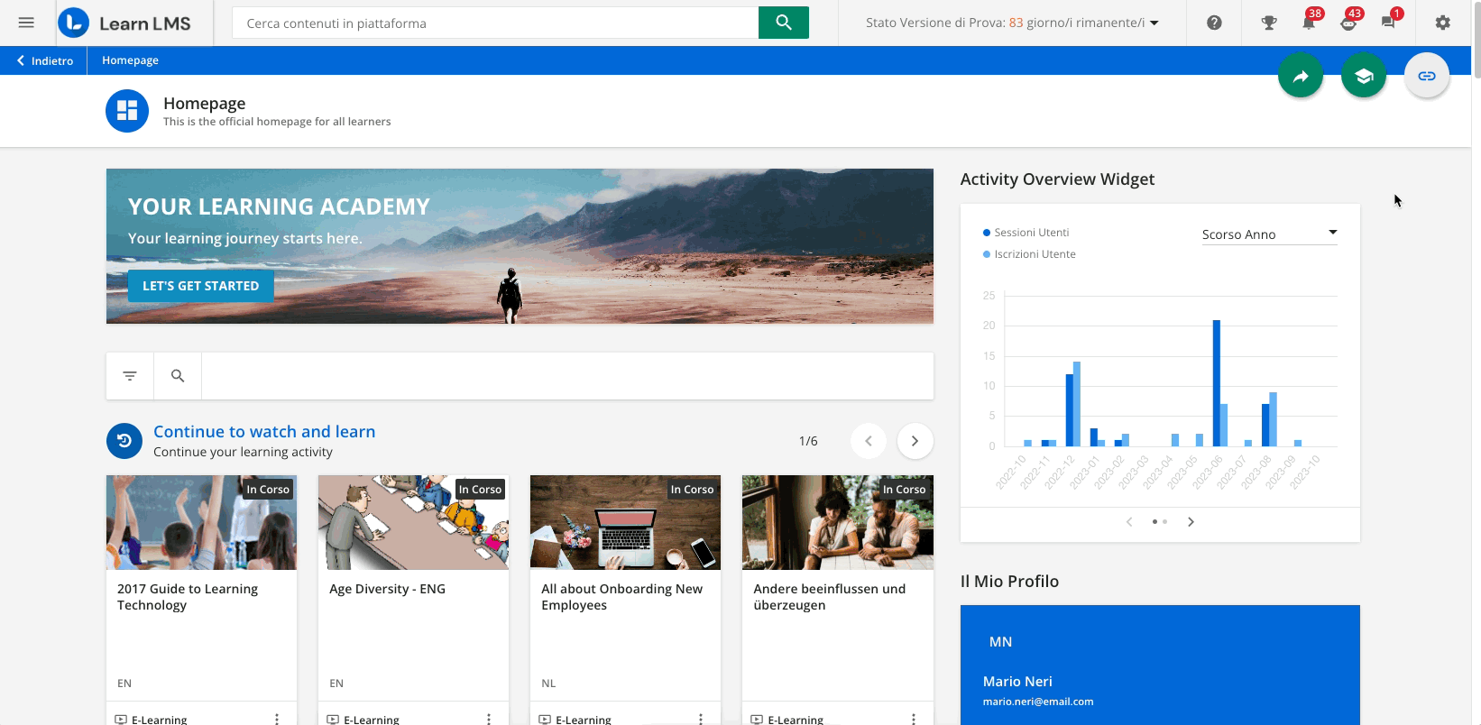 La Pagina di Gestione delle Competenze