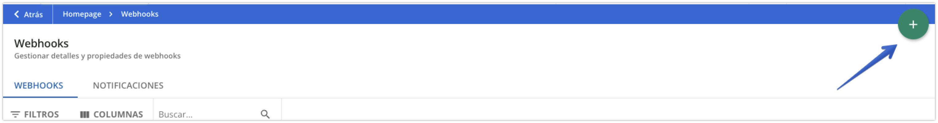 Añadir nuevo webhook