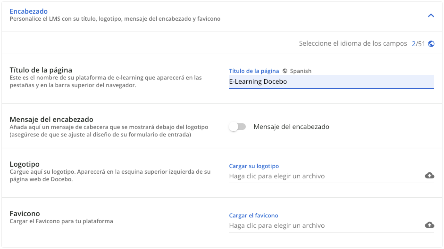Sección Encabezado