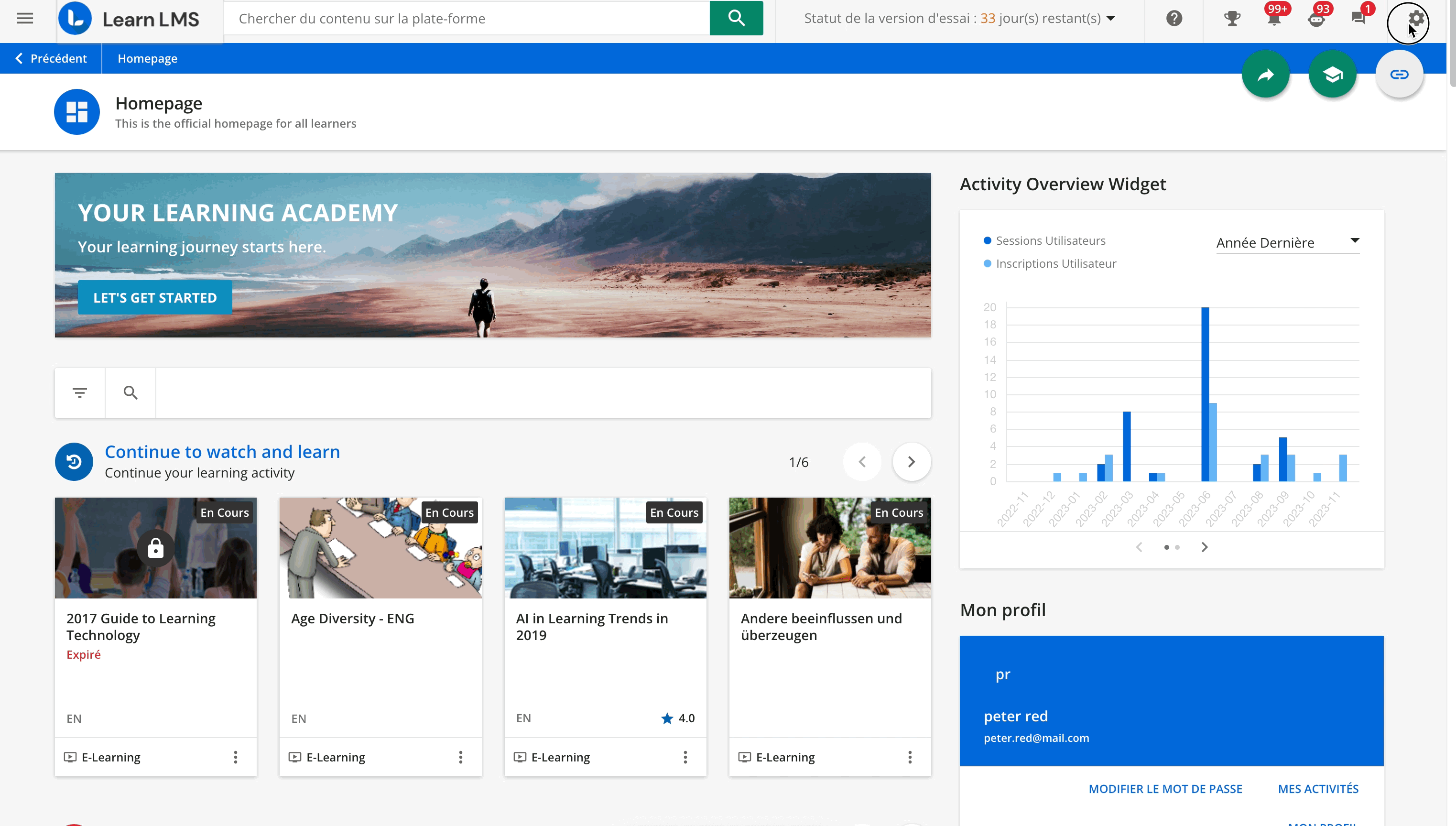 Ajouter du contenu pédagogique au cours