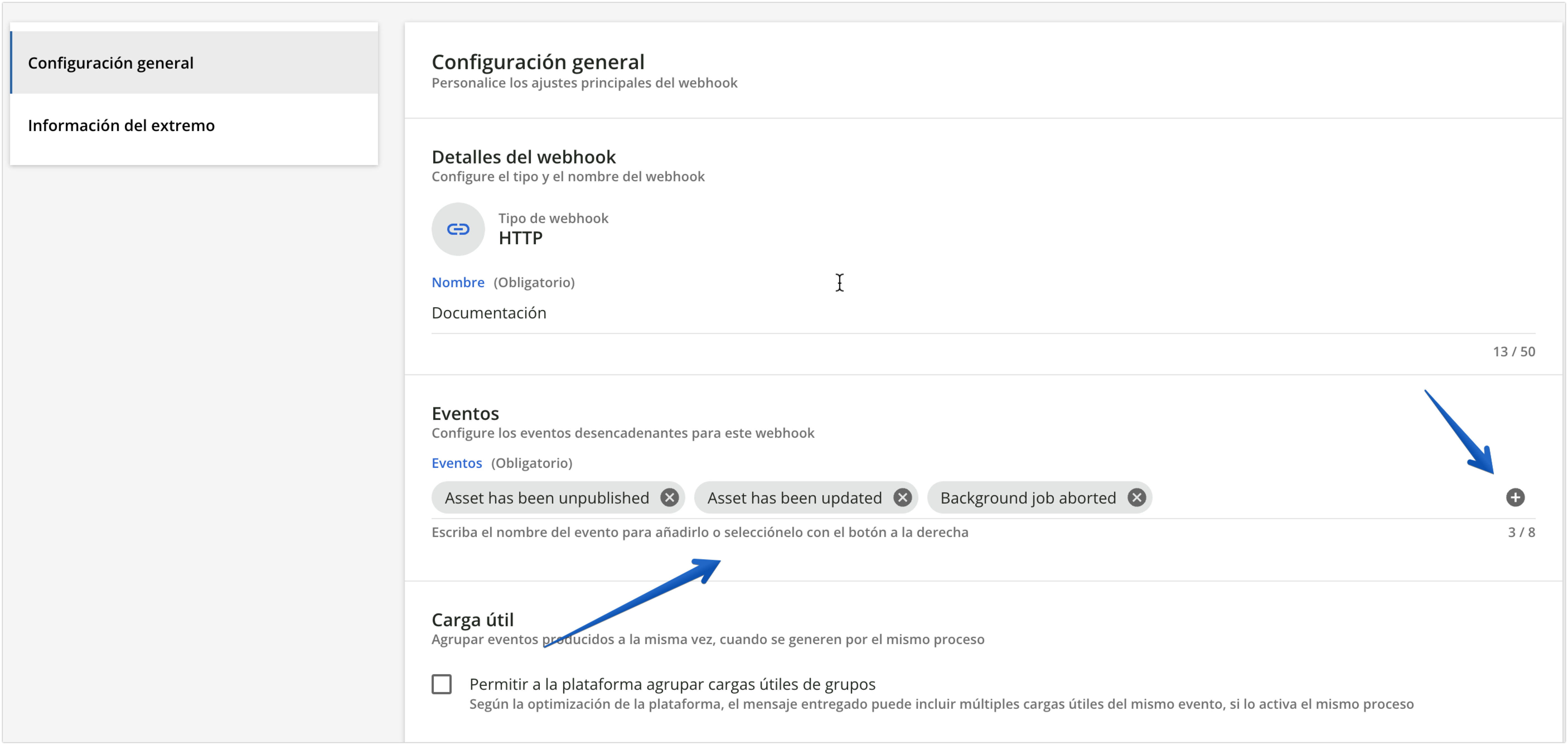 Configuración del webhook