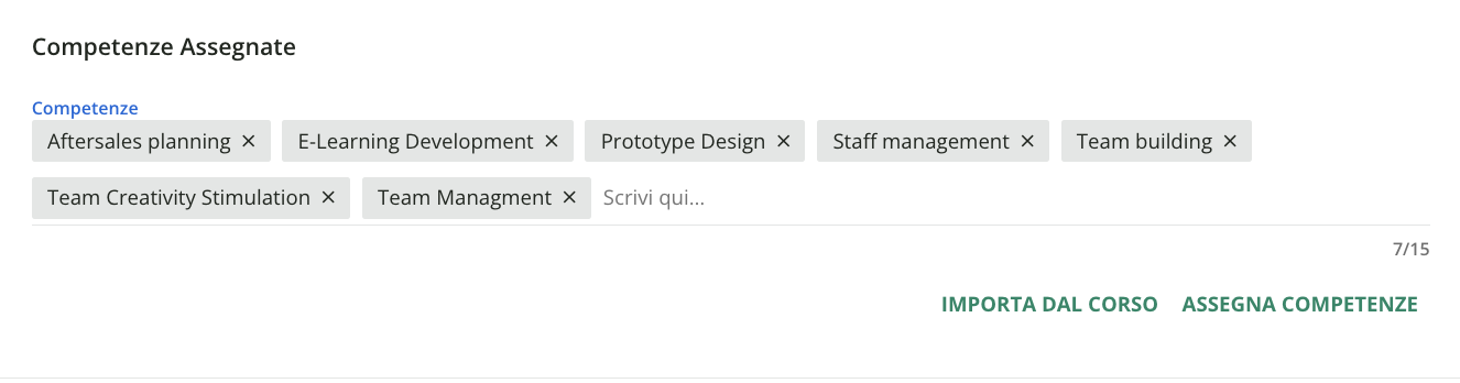 Competenze assegnate