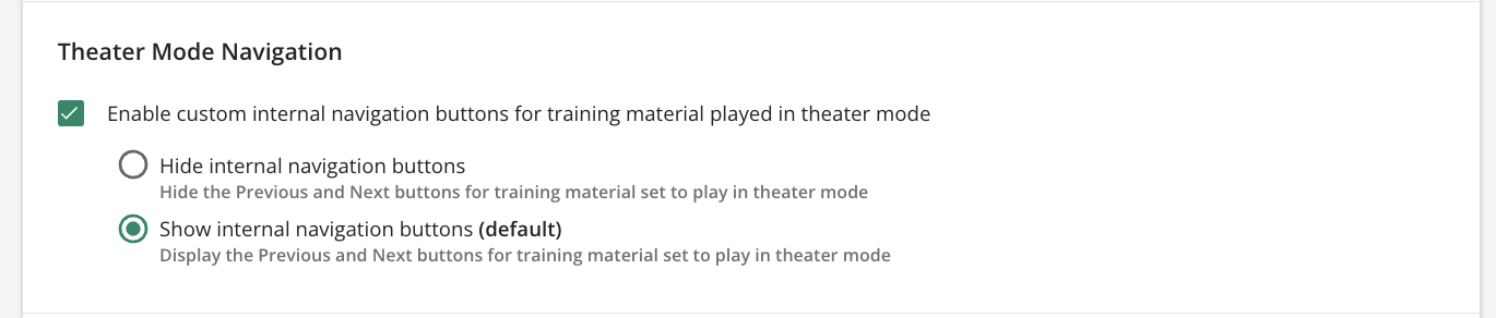 Theater mode navigation