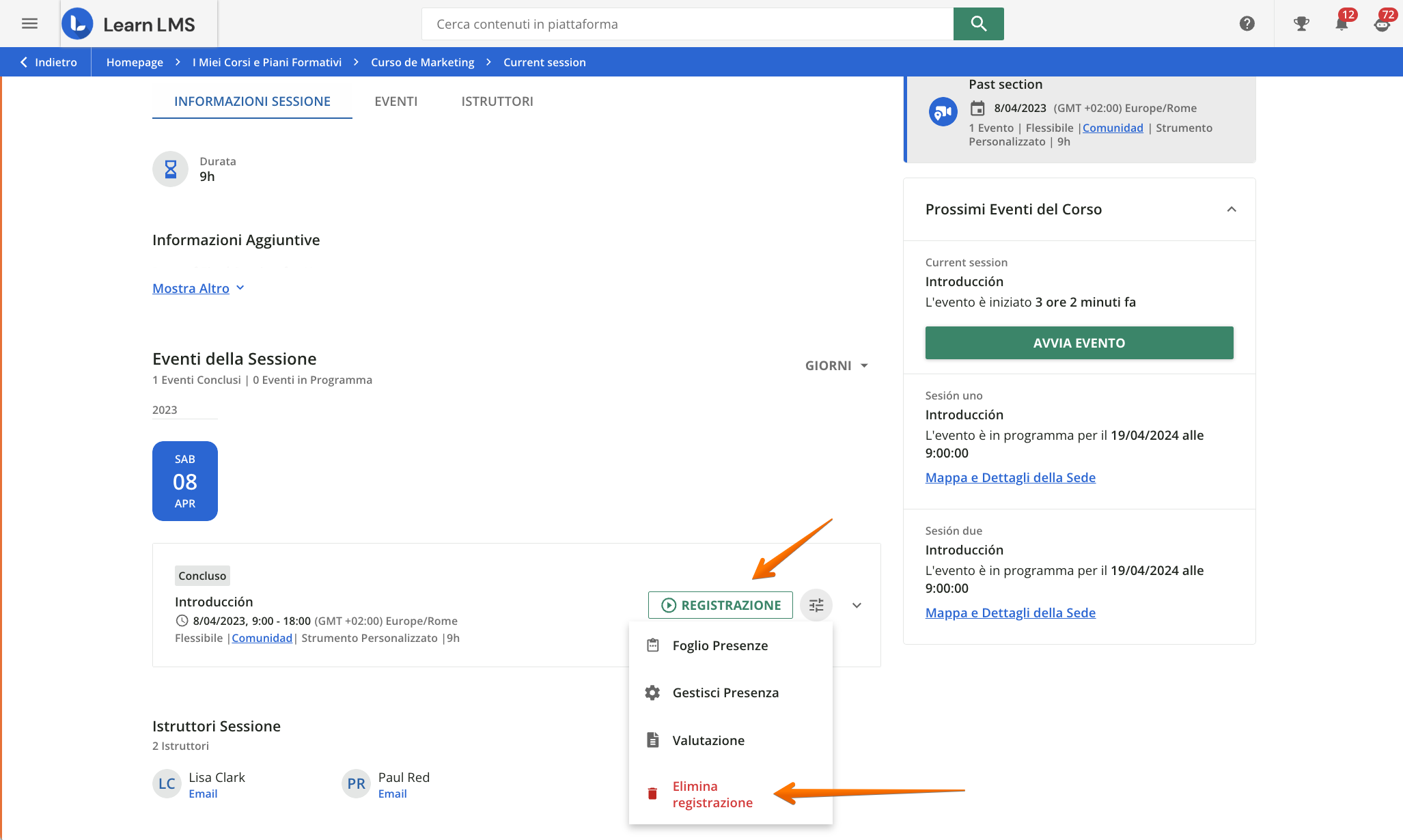 Eliminare la registrazione di un webinar