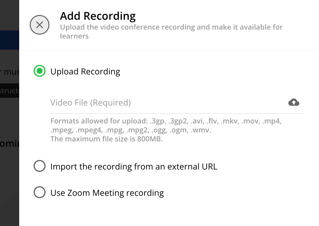 Selecting the source of the recording