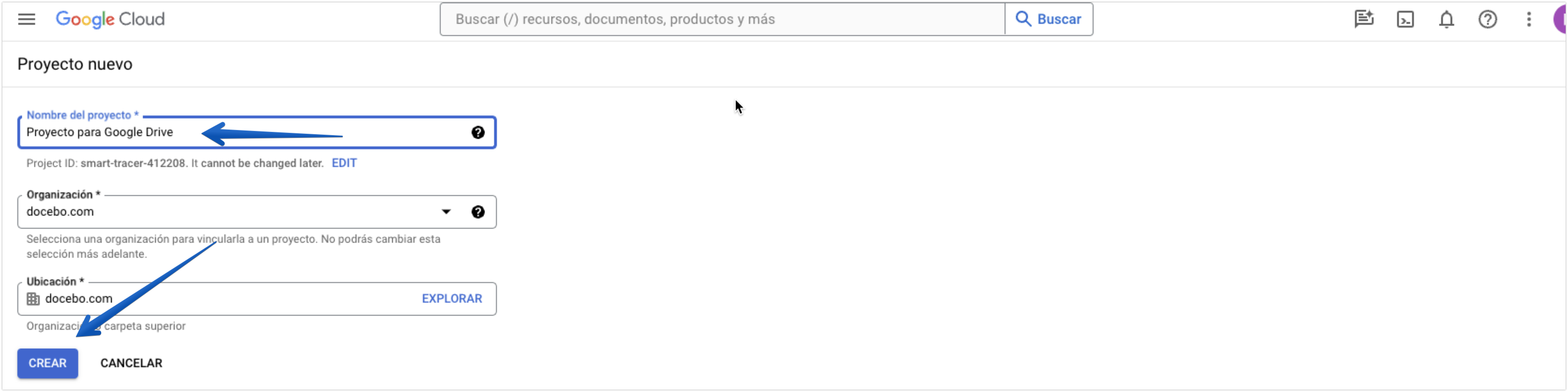Creación de un proyecto nuevo