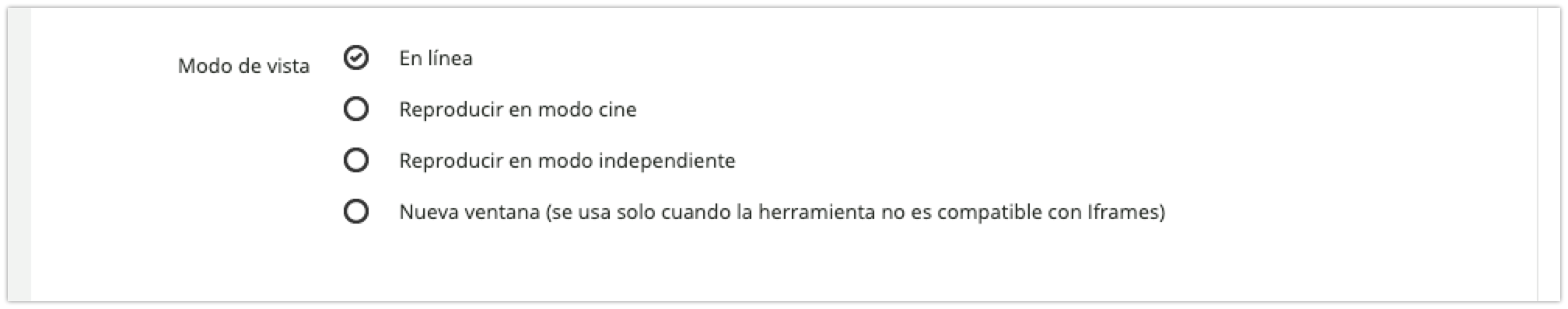 Subsección Modo de vista