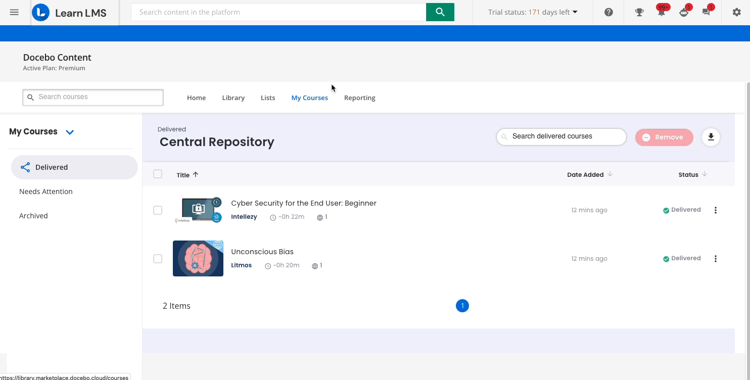 Managing Docebo Content Content in Your Platform