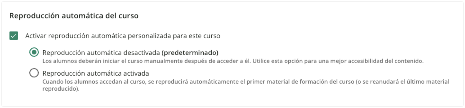 Reproducción automática del curso
