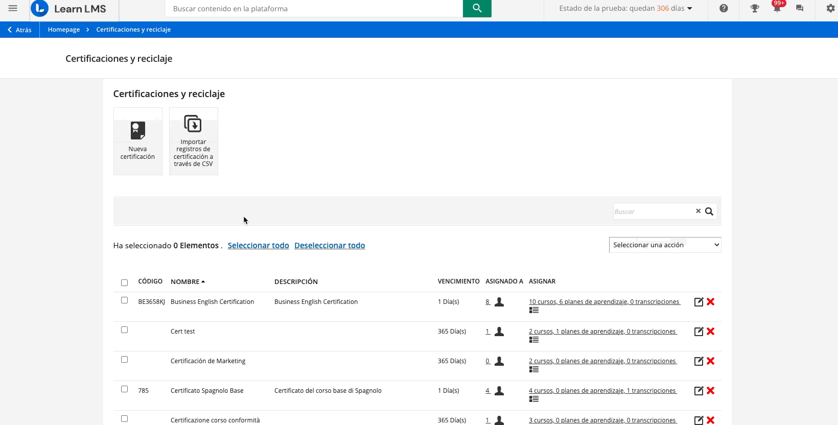 Importación de registros desde CSV