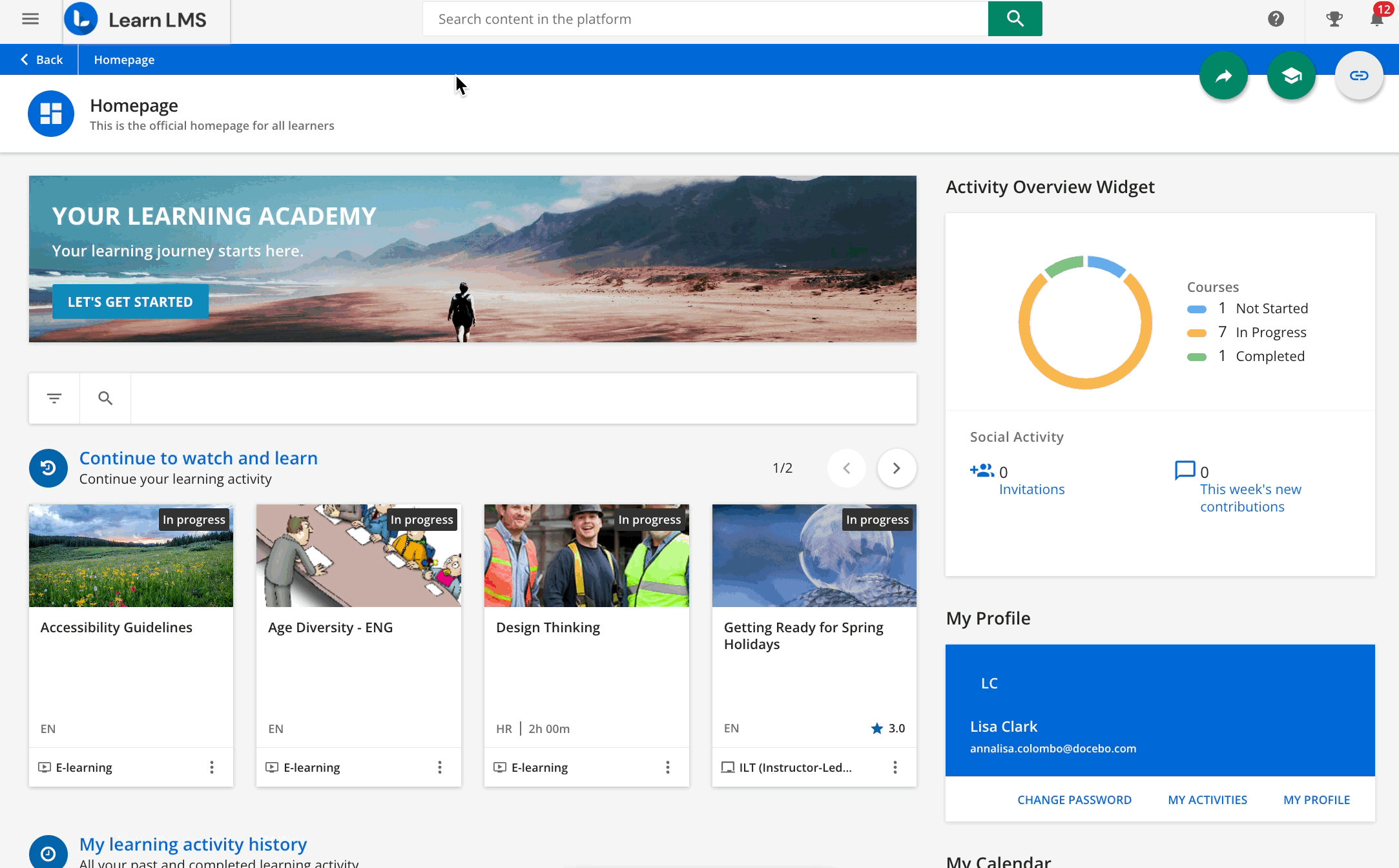 Managing a playlist with the new course page