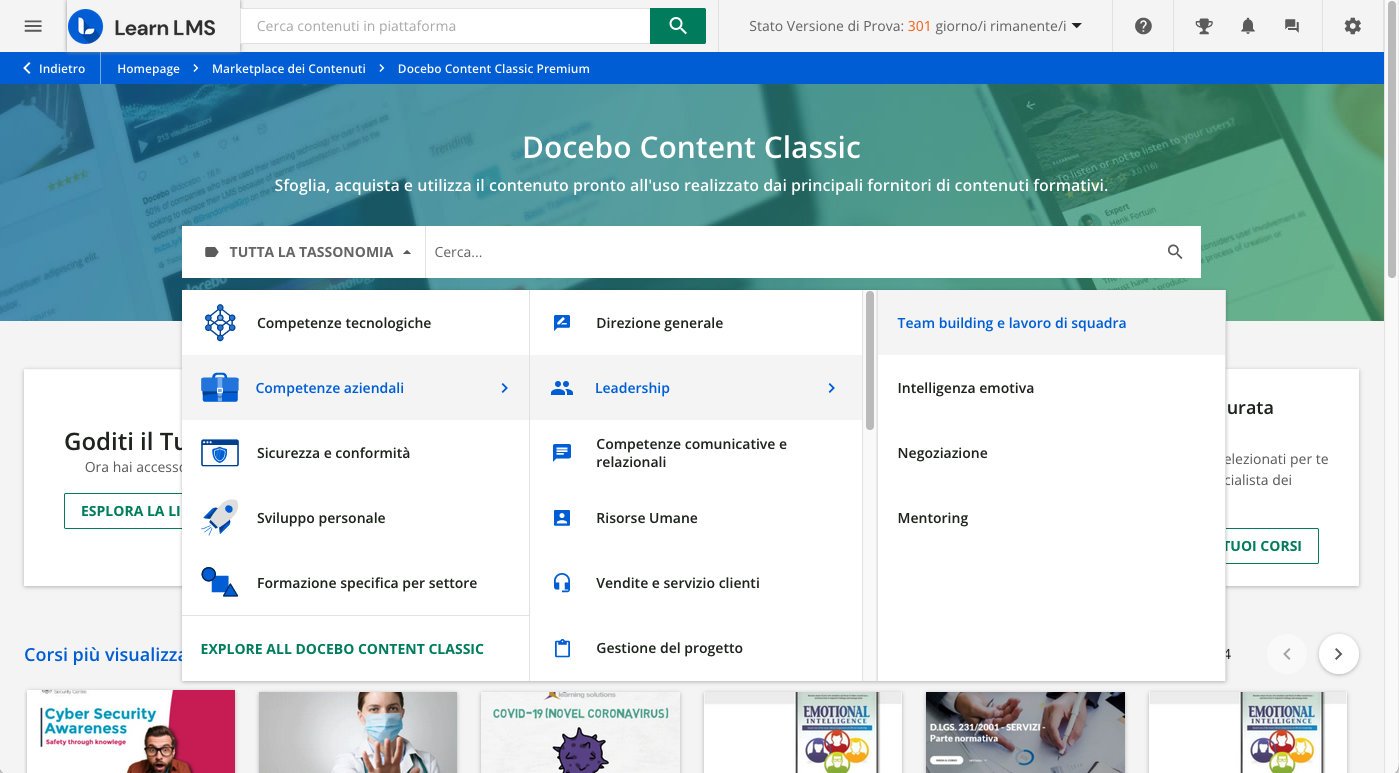Esplorare i contenuti della libreria
