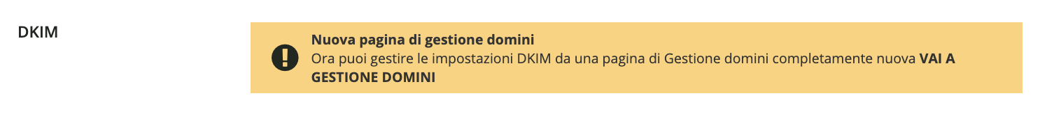 Reindirizzamento DKIM alla gestione domini