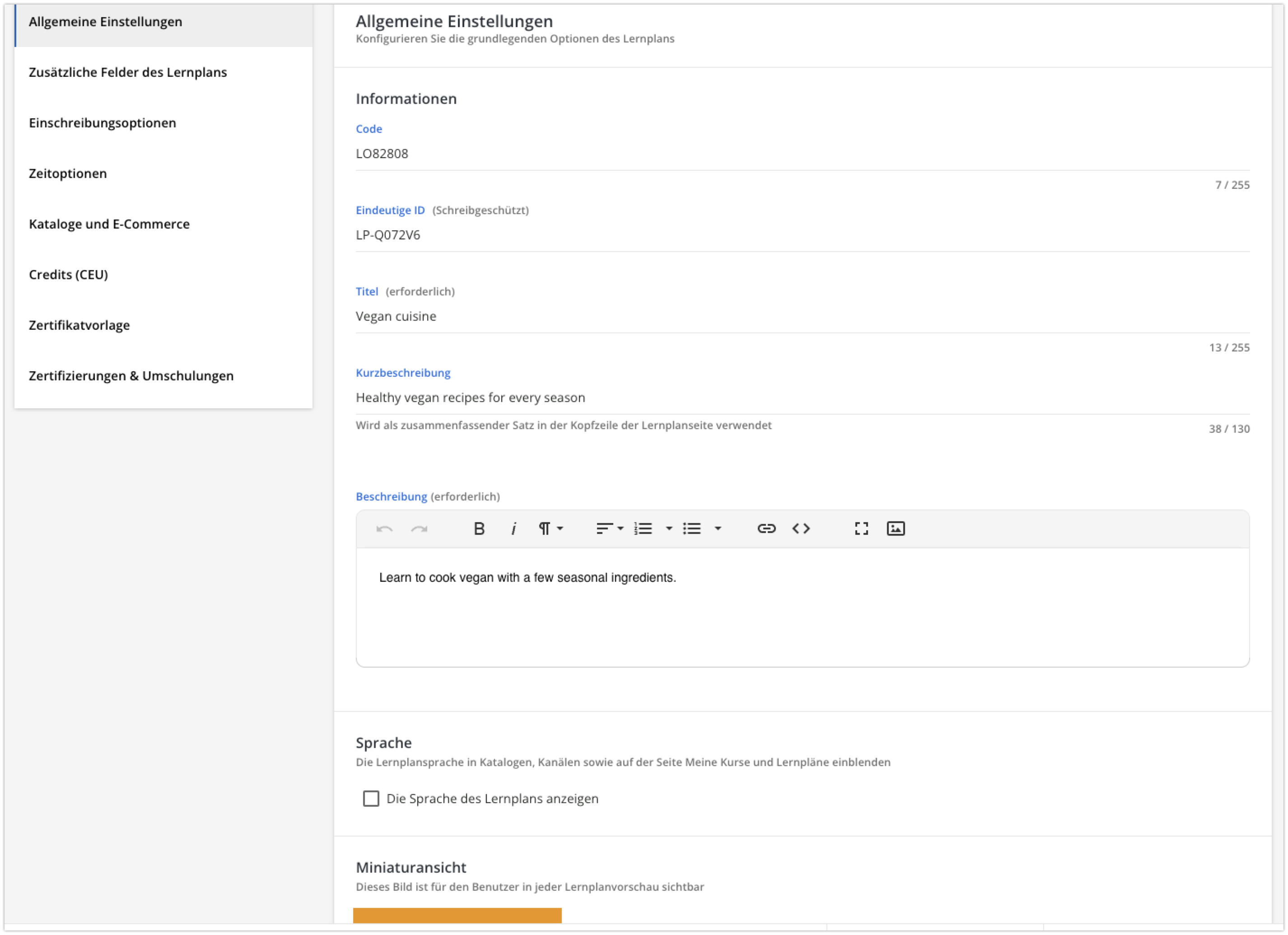 Eigenschaften eines Lernplans