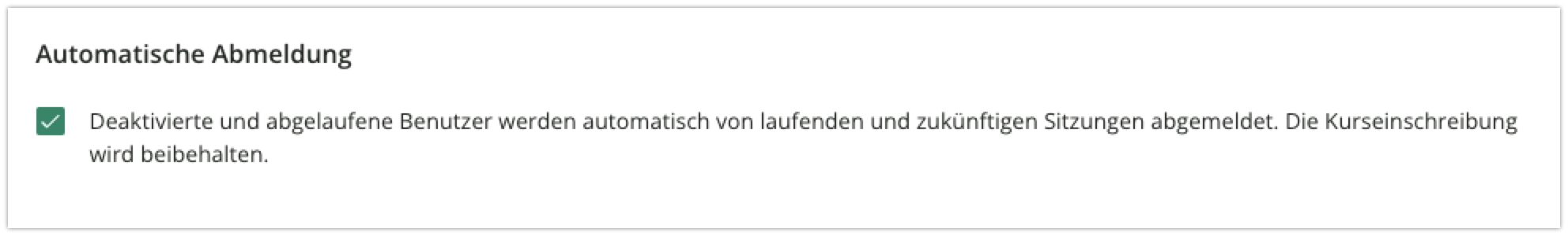Automatische Abmeldung
