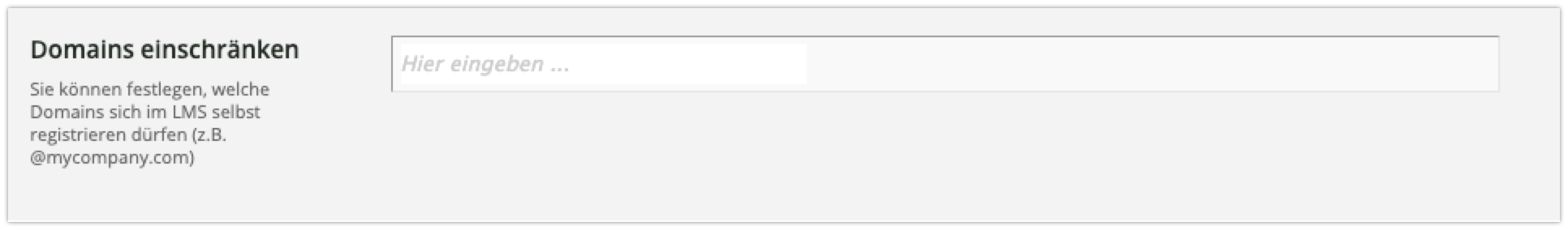 Domains einschränken