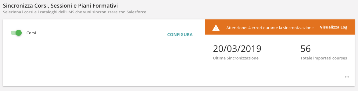Esito Sincronizzazione Corsi
